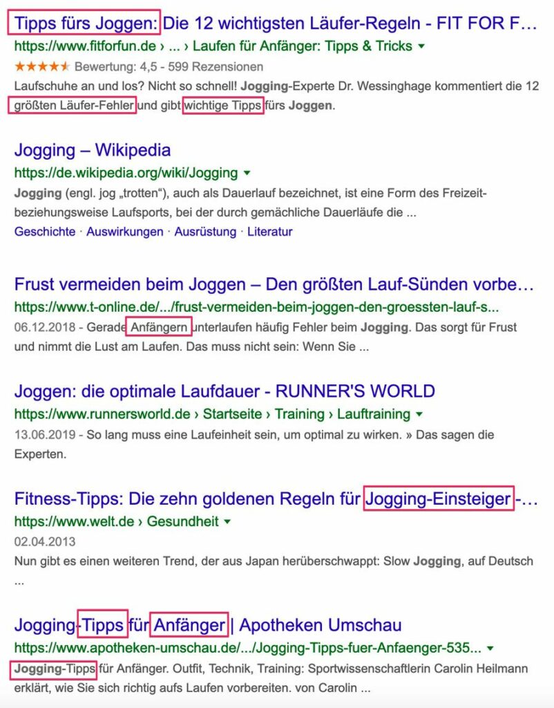 Blogposts Joggen