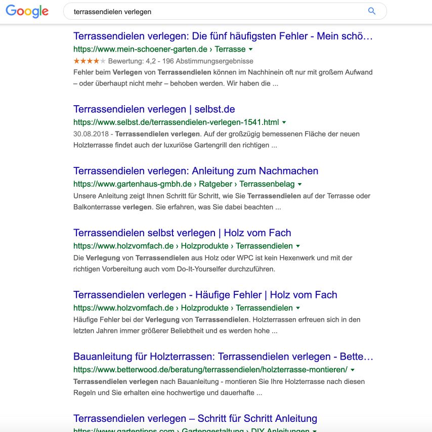 Beispiel Terrassendielen verlegen