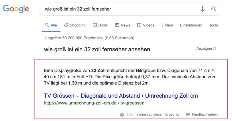 Featured Snippets im Content Marketing erhalten