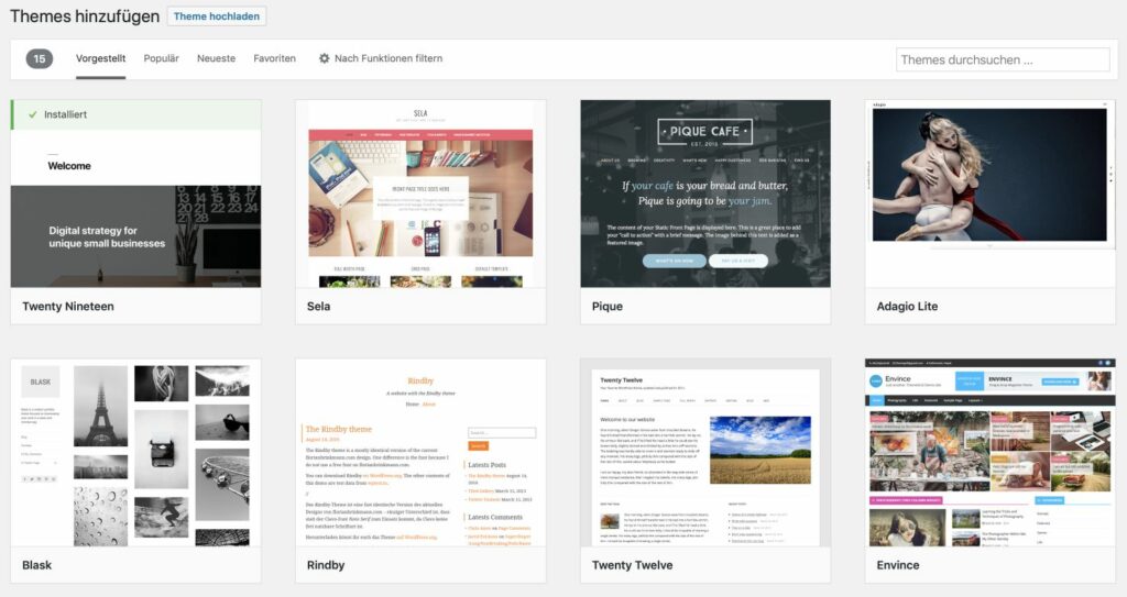 Wordpress als Plattform zum Bloggen