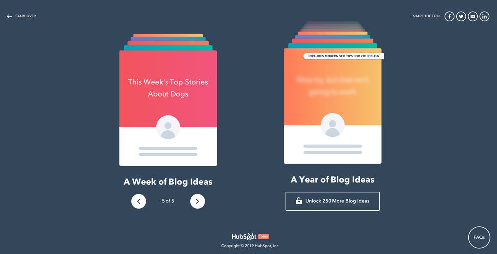 Blogthemen Generator mit Themen