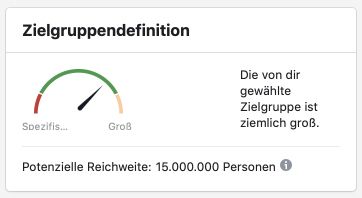 Facebook Anzeigen Zielgruppe Größe