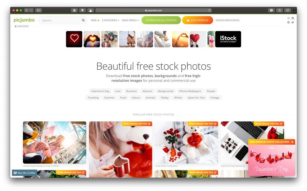 Picjumbo bietet täglich neue kostenlose Stock Fotos zum Download an.