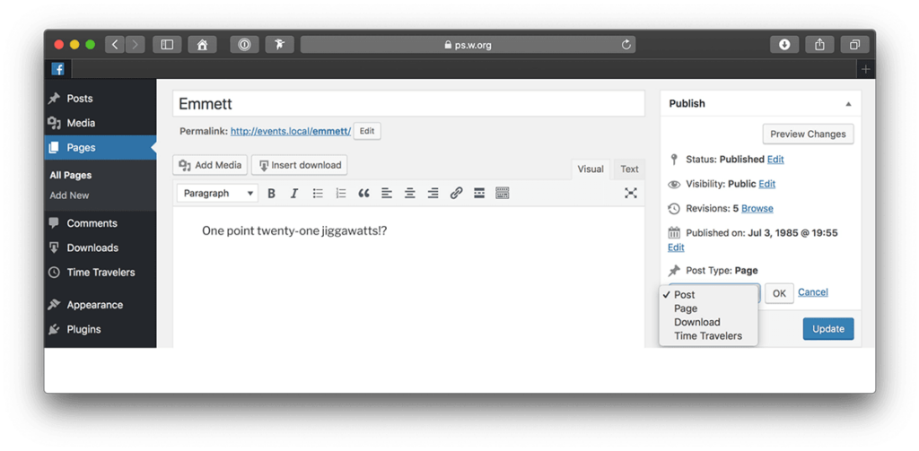 Post Type Switcher zum Konvertieren von Seiten zu Posts in WordPress