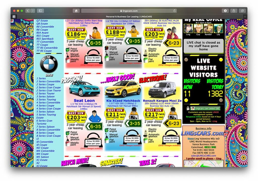 Schlechte Usability auf Website von Autohändler