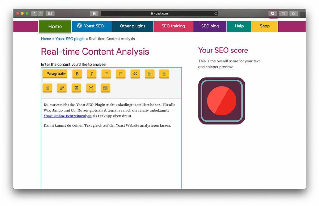Echtzeit Content Analyse online