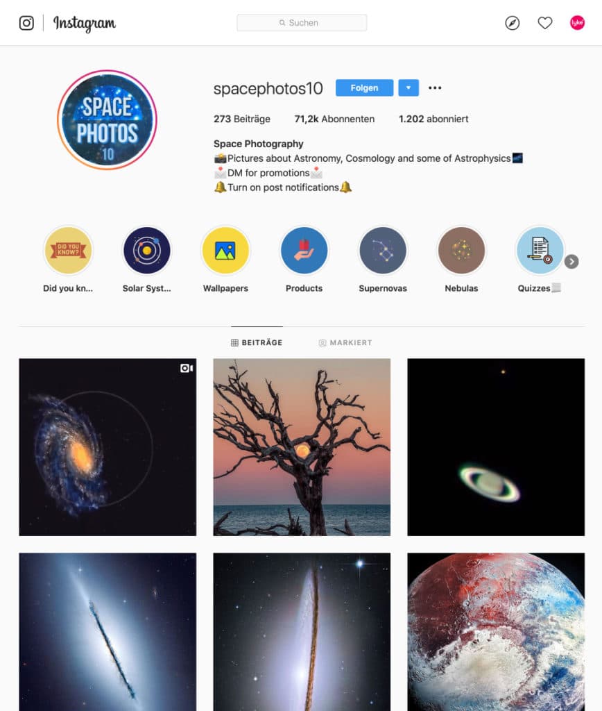 Die thematische Relevanz deines Instagram Accounts steigern, um mehr Reichweite und Likes zu bekommen.