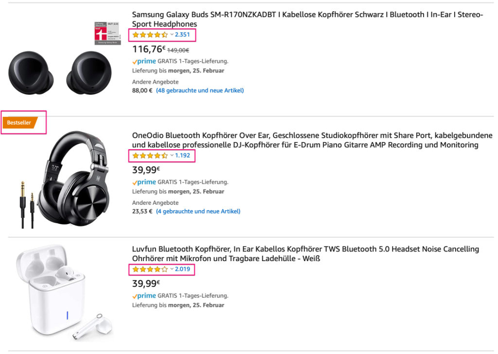 Beispiele für den Social Proof