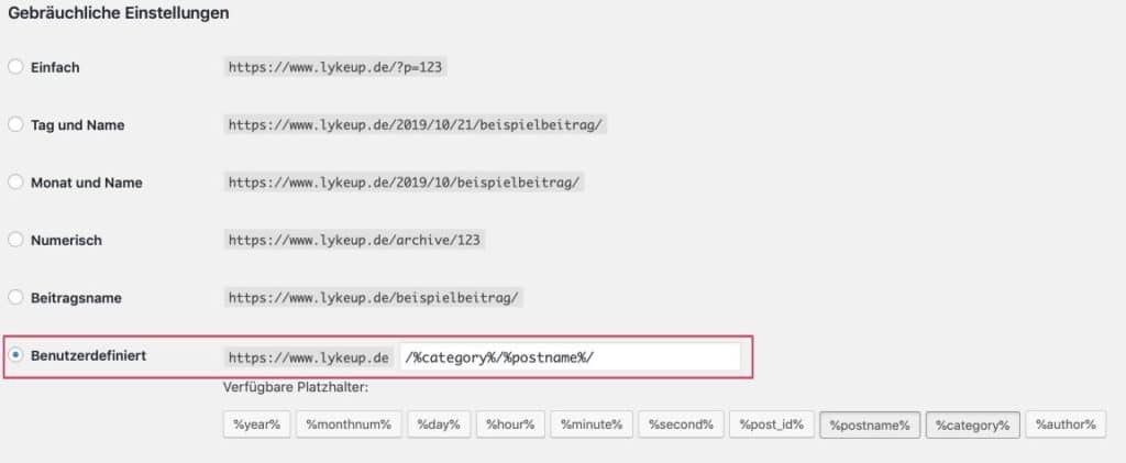 Permalinks in WordPress