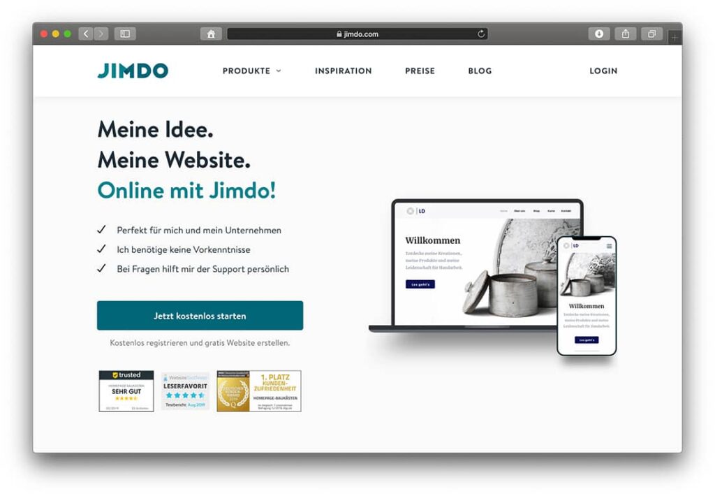 Einen eigenen Blog mit Jimdo erstellen.