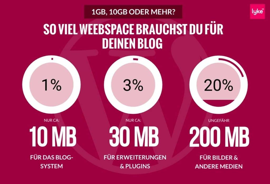 So viel Webspace brauchst du, wenn du deinen eigenen Blog erstellen willst.