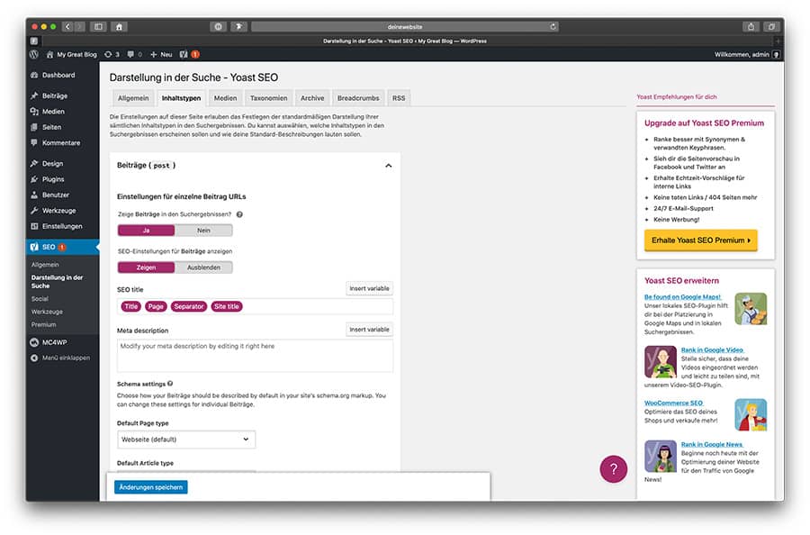 Eines der wenigen wirklichen Must-Have WordPress Plugins ist Yoast SEO