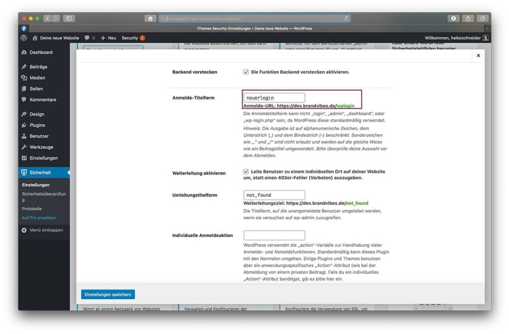 WordPress Login-URL ändern