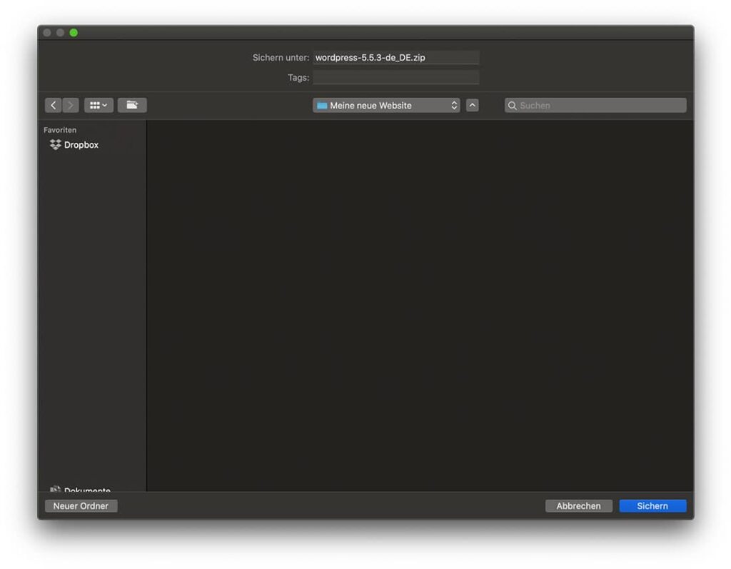 WordPress lokal auf dem Rechner speichern