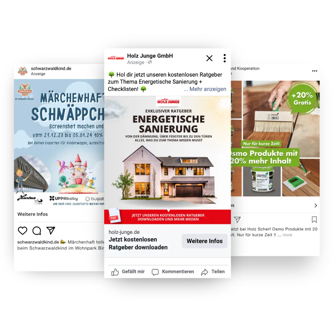 Social Media Posts einer professionellen Social Media Marketing Agentur