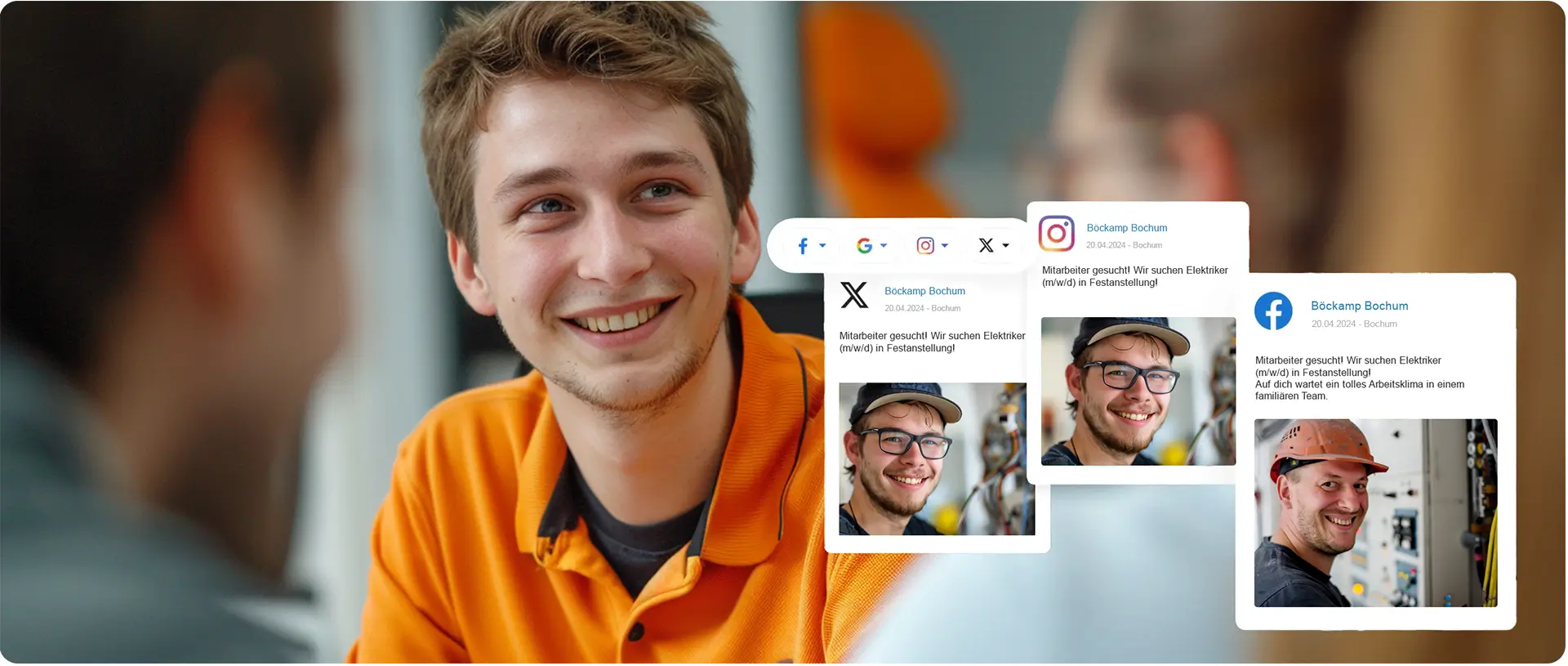 Mitarbeiter einer Personalmarketing Agentur im Bewerbergespräch