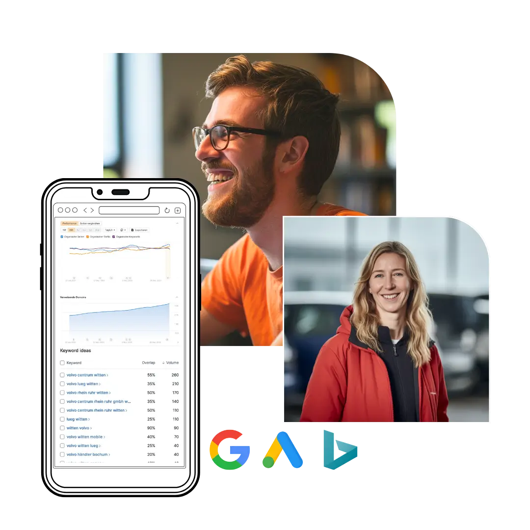 Mitarbeiter einer Suchmaschinenmarketing Agentur