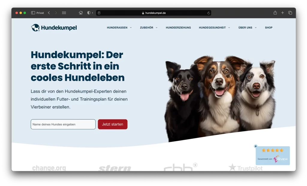 Hundekumpel Webseite