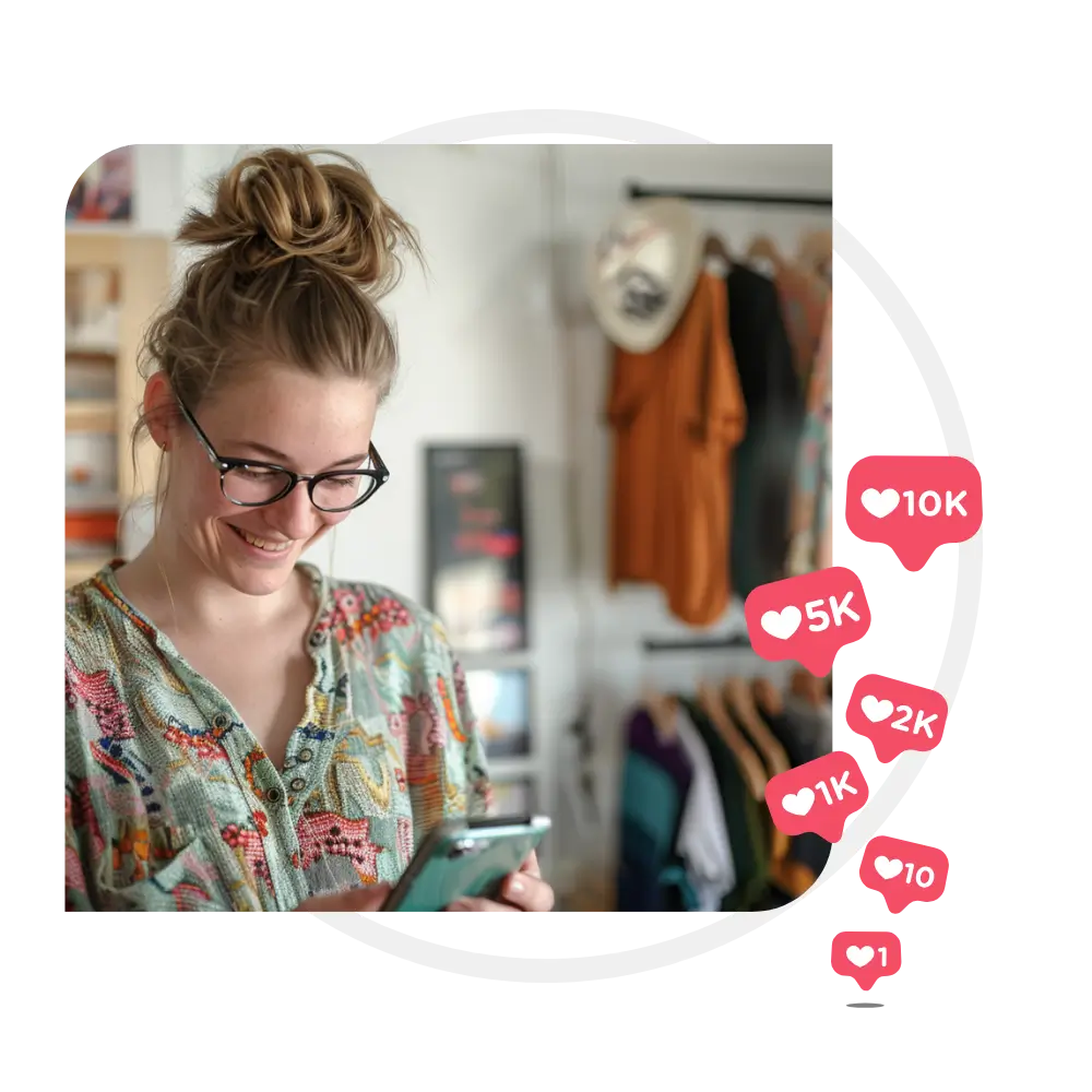 Eine Kundin freut sich über erfolgreiche Pinterest Ads Kampagnen