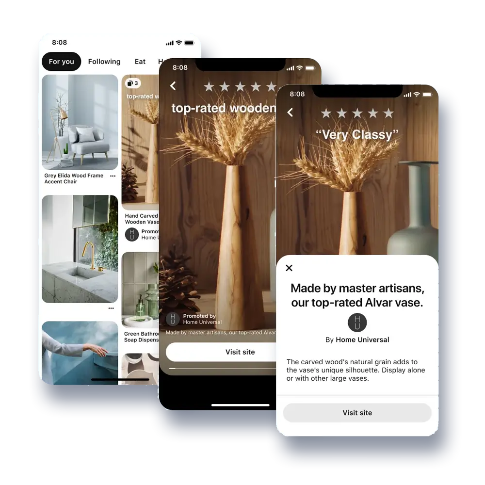Werbeanzeigen einer Pinterest Agentur