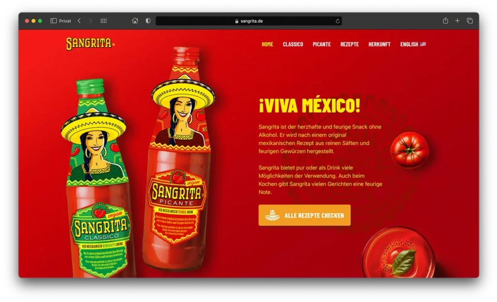 Webentwicklung für Sangrita